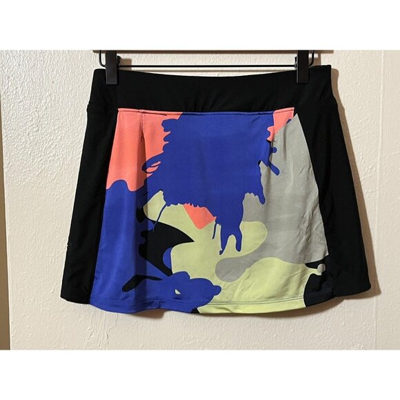 Jamie Sadock Women's Actif Small Pull On Geometric Golf Skort Black Blue Yellow - Picture 4 of 8